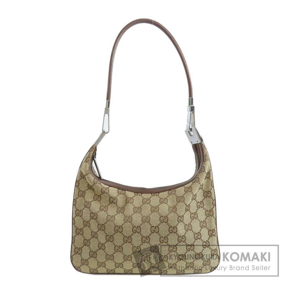 Gucci Monogram GG Clasp Hobo bag brown canvas body leather